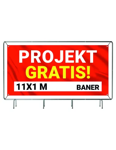 BANER REKLAMOWY plandeka 11x1m 510g powlekany + LAKIER UV PROJEKT GRATIS