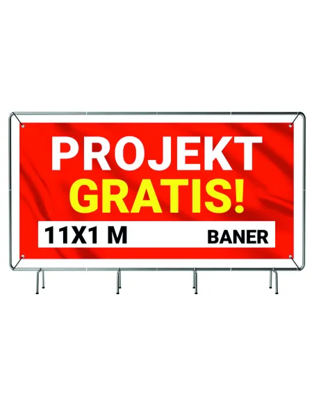 BANER REKLAMOWY plandeka 11x1m 510g powlekany + LAKIER UV PROJEKT GRATIS