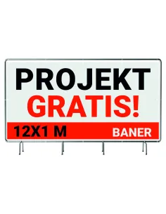 BANER REKLAMOWY plandeka 12x1m 510g powlekany + LAKIER UV PROJEKT GRATIS