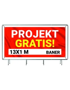 BANER REKLAMOWY plandeka 13x1m 510g powlekany + LAKIER UV PROJEKT GRATIS
