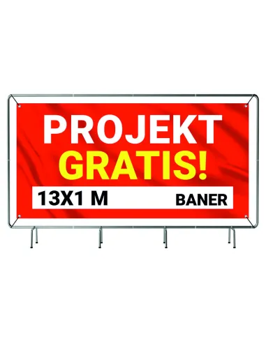BANER REKLAMOWY plandeka 13x1m 510g powlekany + LAKIER UV PROJEKT GRATIS