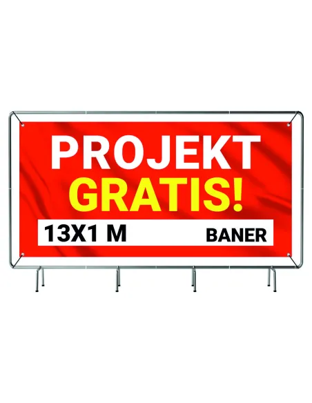 BANER REKLAMOWY plandeka 13x1m 510g powlekany + LAKIER UV PROJEKT GRATIS