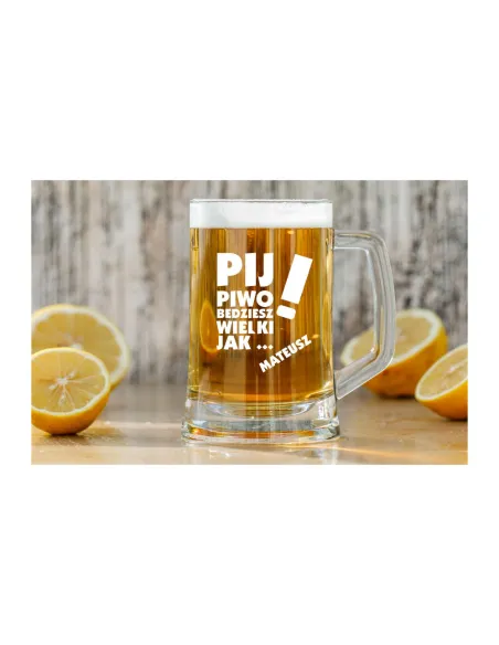 Kufel do Piwa Z WŁASNYM GRAWEREM PREZENT Kufle HIT
