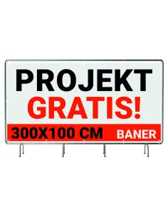 BANER REKLAMOWY plandeka 3x1m 510g powlekany + LAKIER UV PROJEKT GRATIS
