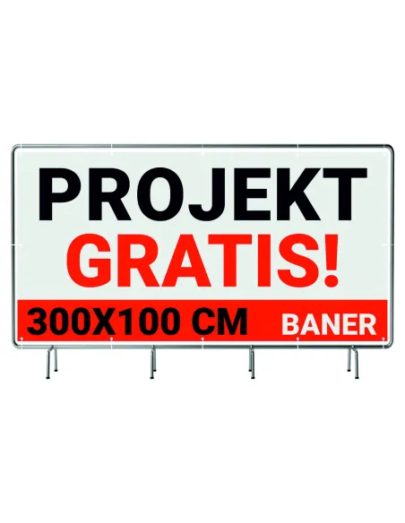 BANER REKLAMOWY plandeka 3x1m 510g powlekany + LAKIER UV PROJEKT GRATIS