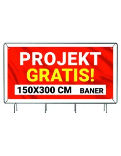 BANER REKLAMOWY plandeka 3x1,5 m 510g powlekany + LAKIER UV PROJEKT GRATIS