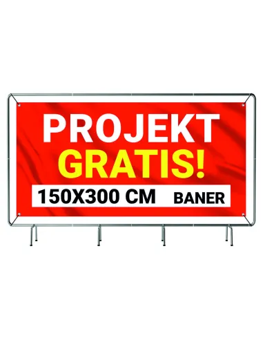 BANER REKLAMOWY plandeka 3x1,5 m 510g powlekany + LAKIER UV PROJEKT GRATIS