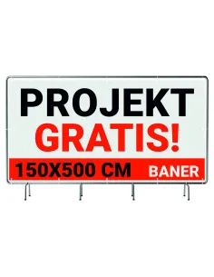 BANER REKLAMOWY plandeka 5x1,5 m 510g powlekany + LAKIER UV PROJEKT GRATIS