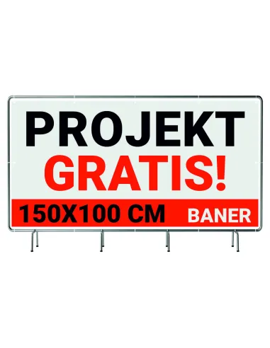 BANER REKLAMOWY plandeka 1x1,5 m 510g powlekany + LAKIER UV PROJEKT GRATIS