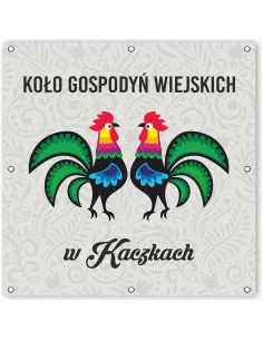 Baner Szyld z oczkami Logo Koło Gospodyń Wiejskich KGW Projekt 150x150 cm