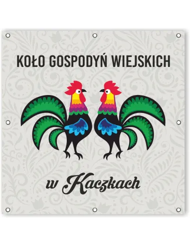 Baner Szyld z oczkami Logo Koło Gospodyń Wiejskich KGW Projekt 150x150 cm