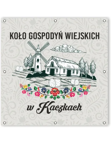 Baner Szyld z oczkami Logo Koło Gospodyń Wiejskich KGW Projekt 80x80 cm