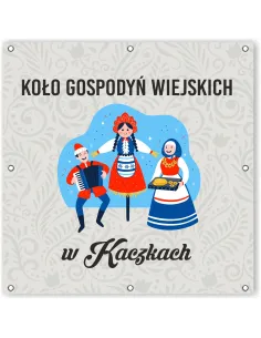 Baner Szyld z oczkami Logo Koło Gospodyń Wiejskich KGW Projekt 100x100 cm