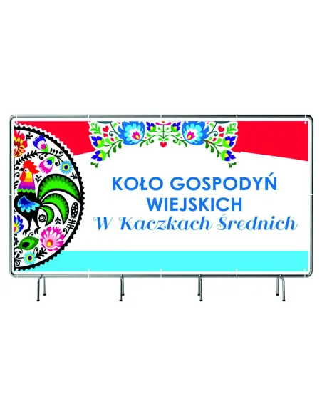 Baner Szyld z oczkami Logo Koło Gospodyń Wiejskich KGW Projekt 120x70 cm