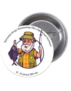 Przypinki buttony ZAWODY RYBACKIE  znaczki badziki z grafiką