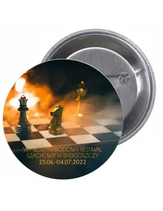 Przypinki buttony TURNIRJ - VII MIĘDZYNARODOWY FESTIWAL SZACHÓW W BYDGOSZCZY   znaczki badziki z grafiką