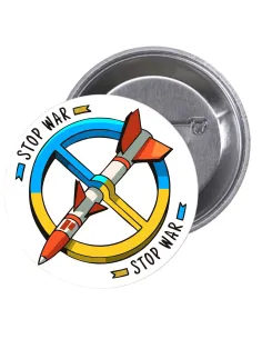 Przypinki buttony SOLIDARNOŚĆ Z UKRAINĄ - STOP WAR znaczki badziki z grafiką