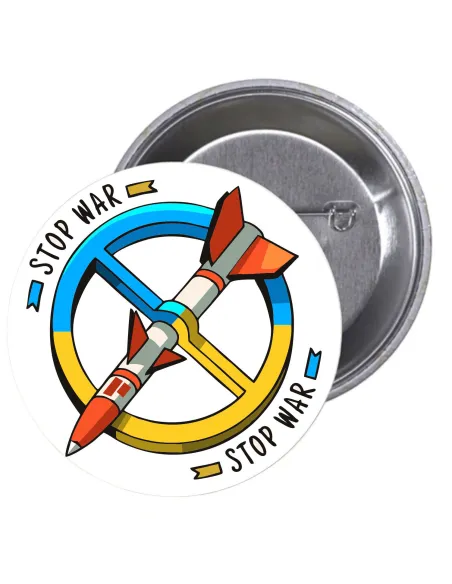 Przypinki buttony SOLIDARNOŚĆ Z UKRAINĄ - STOP WAR znaczki badziki z grafiką