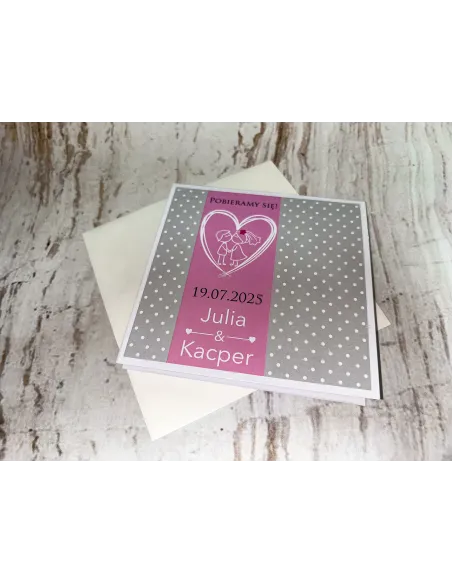Zaproszenie na ślub ślubne weselne składane PROJEKT GRATIS
