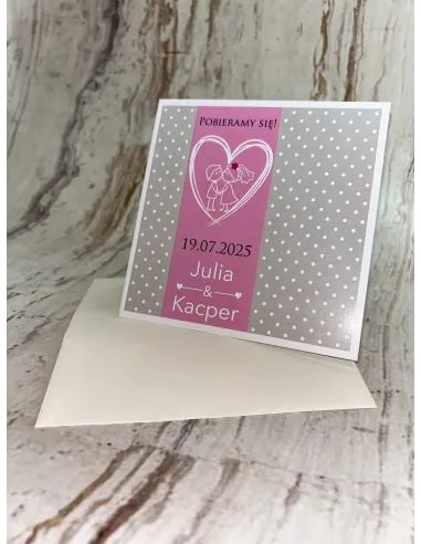 Zaproszenie na ślub ślubne weselne składane PROJEKT GRATIS