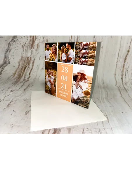 Zaproszenie na ślub ślubne weselne składane Z WASZYM ZDJĘCIEM PROJEKT GRATIS