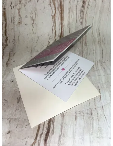 Zaproszenie na ślub ślubne weselne składane PROJEKT GRATIS