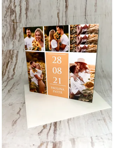 Zaproszenie na ślub ślubne weselne składane Z WASZYM ZDJĘCIEM PROJEKT GRATIS