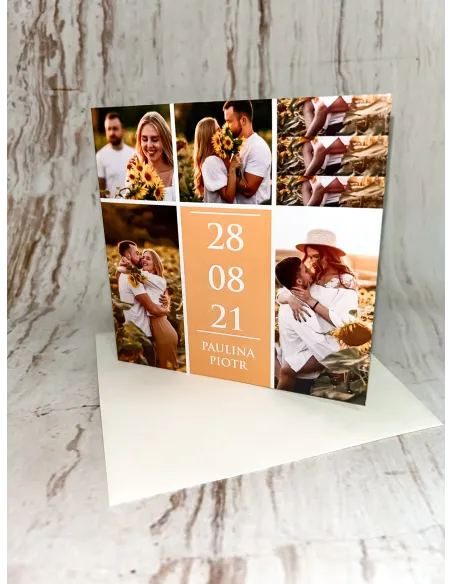 Zaproszenie na ślub ślubne weselne składane Z WASZYM ZDJĘCIEM PROJEKT GRATIS
