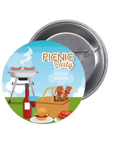 Przypinki buttony PIKNIK WIEJSKI  znaczki badziki z grafiką