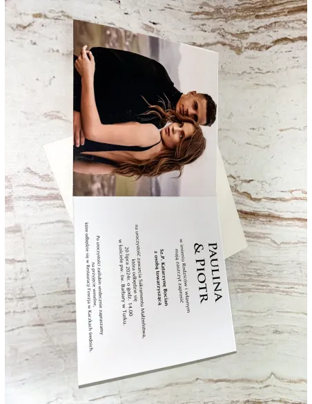 Zaproszenie na ślub ślubne weselne składane Z WASZYM ZDJĘCIEM PROJEKT GRATIS