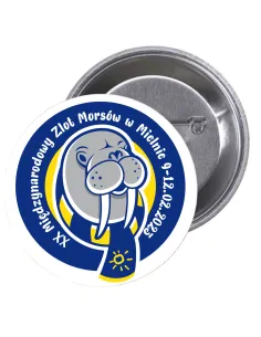 Przypinki buttony MORSY - XX MIĘDZYNARODOWY ZLOT MORSÓW W MIELNIE  znaczki badziki z grafiką