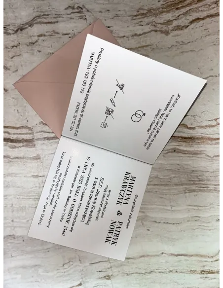 Zaproszenia ślubne GOTOWE zaproszenie na ślub srebrna kokardka + PROJEKT GRATIS