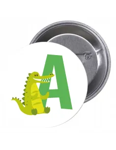 Przypinki buttony LITERKI DLA DZIECI  - A znaczki badziki z grafiką