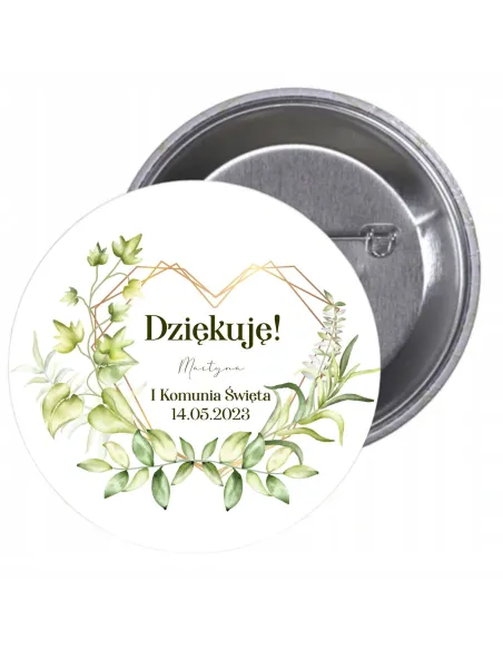 Przypinki buttony DZIĘKUJE!  I KOMUNIA ŚWIĘTA  znaczki badziki z grafiką