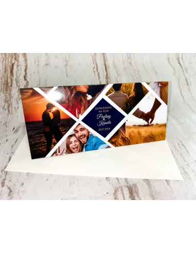 ZAPROSZENIA NA ŚLUB, Zaproszenie Ślubne weselne + WASZE ZDJĘCIA