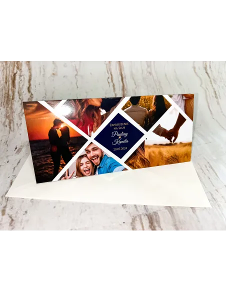 ZAPROSZENIA NA ŚLUB, Zaproszenie Ślubne weselne + WASZE ZDJĘCIA