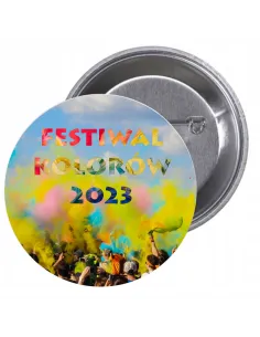 Przypinki buttony FESTIWAL KOLORÓW 2023 znaczki badziki z grafiką