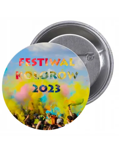 Przypinki buttony FESTIWAL KOLORÓW 2023 znaczki badziki z grafiką