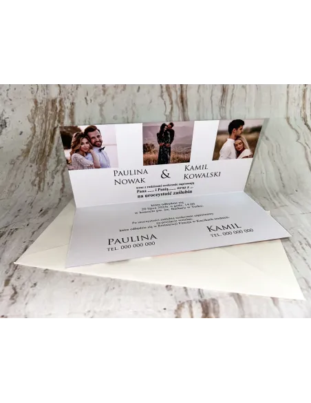 ZAPROSZENIA NA ŚLUB, Zaproszenie Ślubne weselne + WASZE ZDJĘCIA