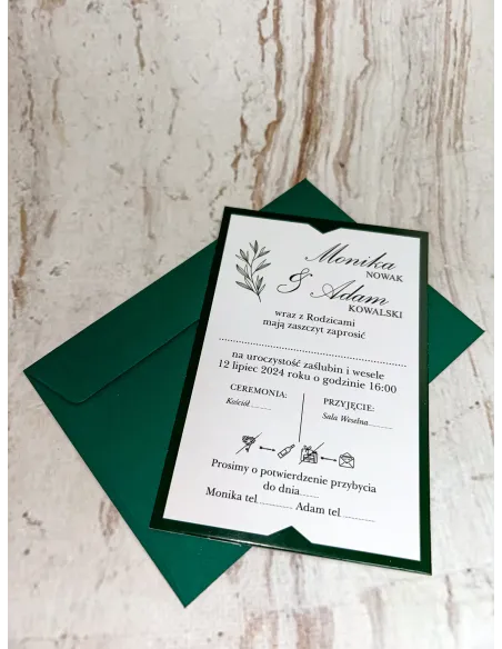 Zaproszenie na ślub jednostronne Minimalistyczne + PROJEKT GRATIS
