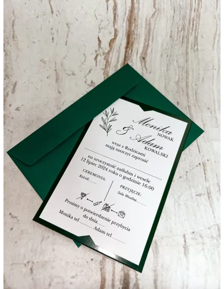 Zaproszenie na ślub jednostronne Minimalistyczne + PROJEKT GRATIS