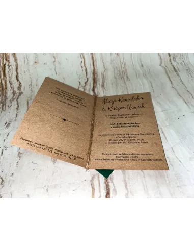 Zaproszenie na Ślub Ślubne Weselne Rustykalne Boho EKO + PROJEKT GRATIS
