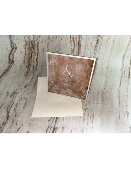 Zaproszenie na ślub ślubne rustykalne Z PERSONALIZACJĄ + PROJEKT GRATIS