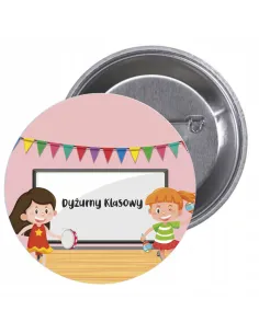 Przypinki buttony DYŻURNY KLASOWY  znaczki badziki z grafiką