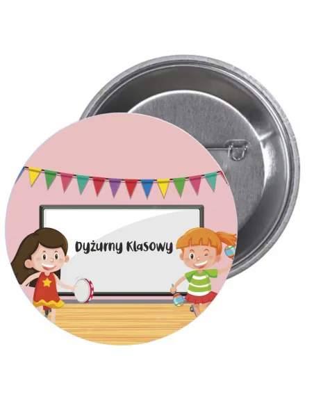 Przypinki buttony DYŻURNY KLASOWY  znaczki badziki z grafiką