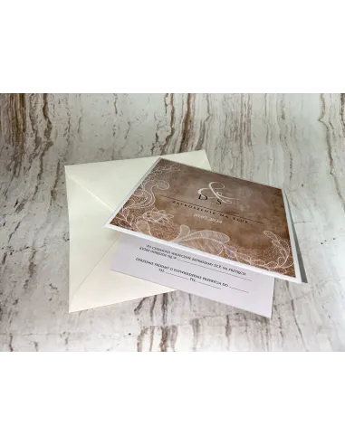 Zaproszenie na ślub ślubne rustykalne Z PERSONALIZACJĄ + PROJEKT GRATIS