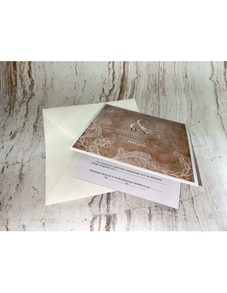 Zaproszenie na ślub ślubne rustykalne Z PERSONALIZACJĄ + PROJEKT GRATIS