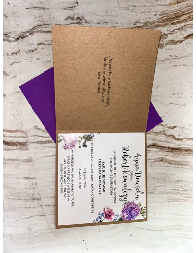 Zaproszenie na Ślub + Potwierdzenie Przybycia motyw kwiatowy PROJEKT GRATIS