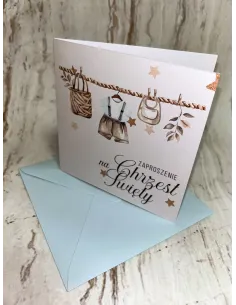 Zaproszenie na chrzest chłopca Z PERSONALIZACJĄ