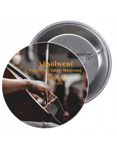 Przypinki buttony ABSOLWENT SZKOŁY MUZYCZNEJ  znaczki badziki z grafiką